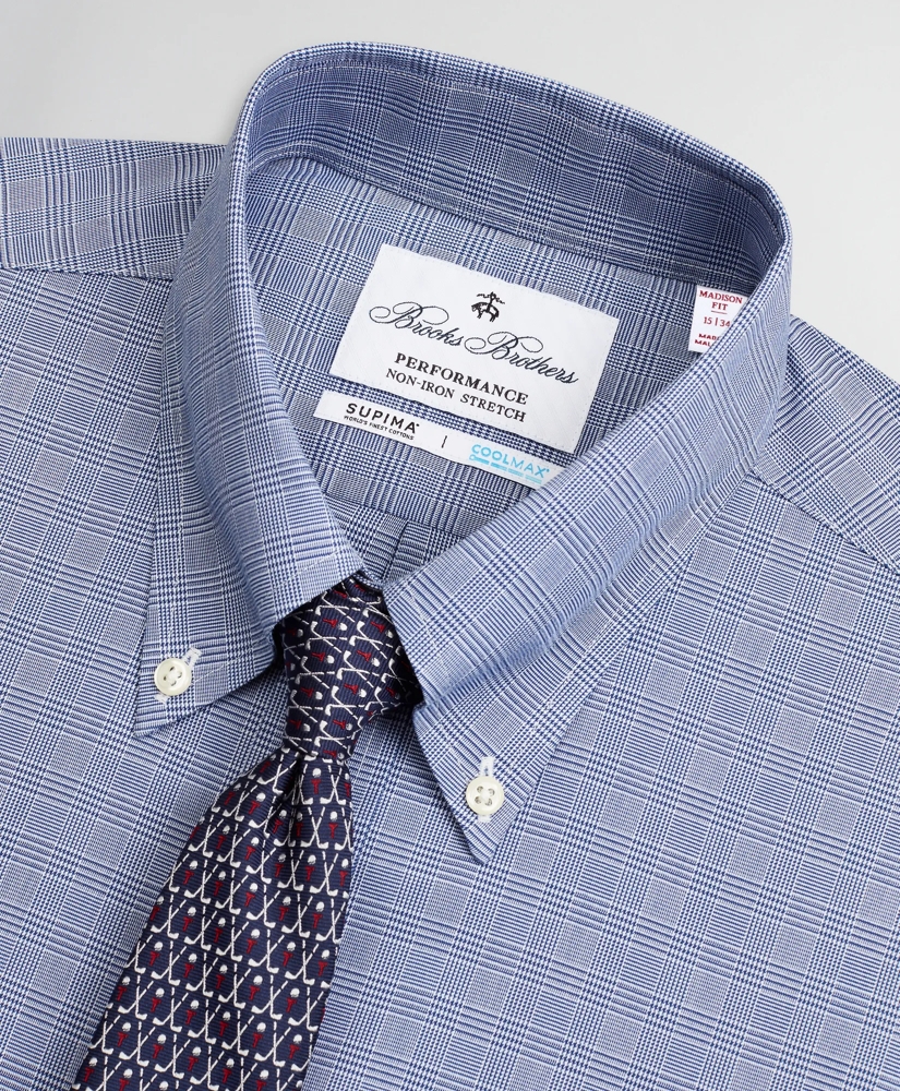 Madison Relaxed-Fit Dress Shirt, Performance Non-Iron with COOLMAX®, Button-Down Collar Twill Check, image 2