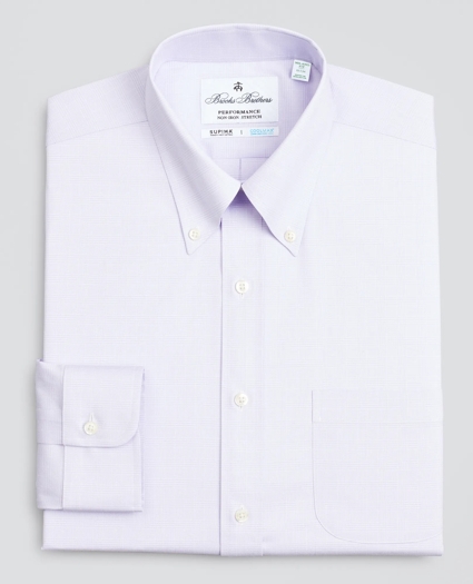 Milano Slim-Fit Dress Shirt, Performance Non-Iron with COOLMAX®, Button-Down Collar Twill Check, image 4