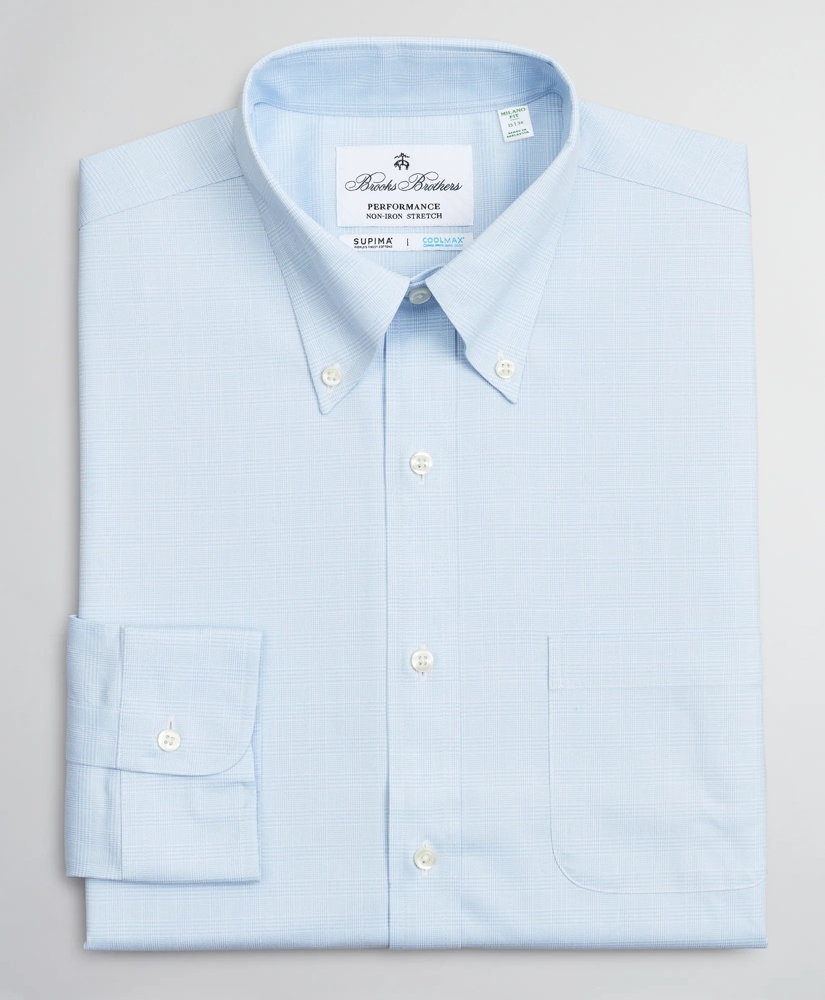 Milano Slim-Fit Dress Shirt, Performance Non-Iron with COOLMAX®, Button-Down Collar Twill Check, image 4