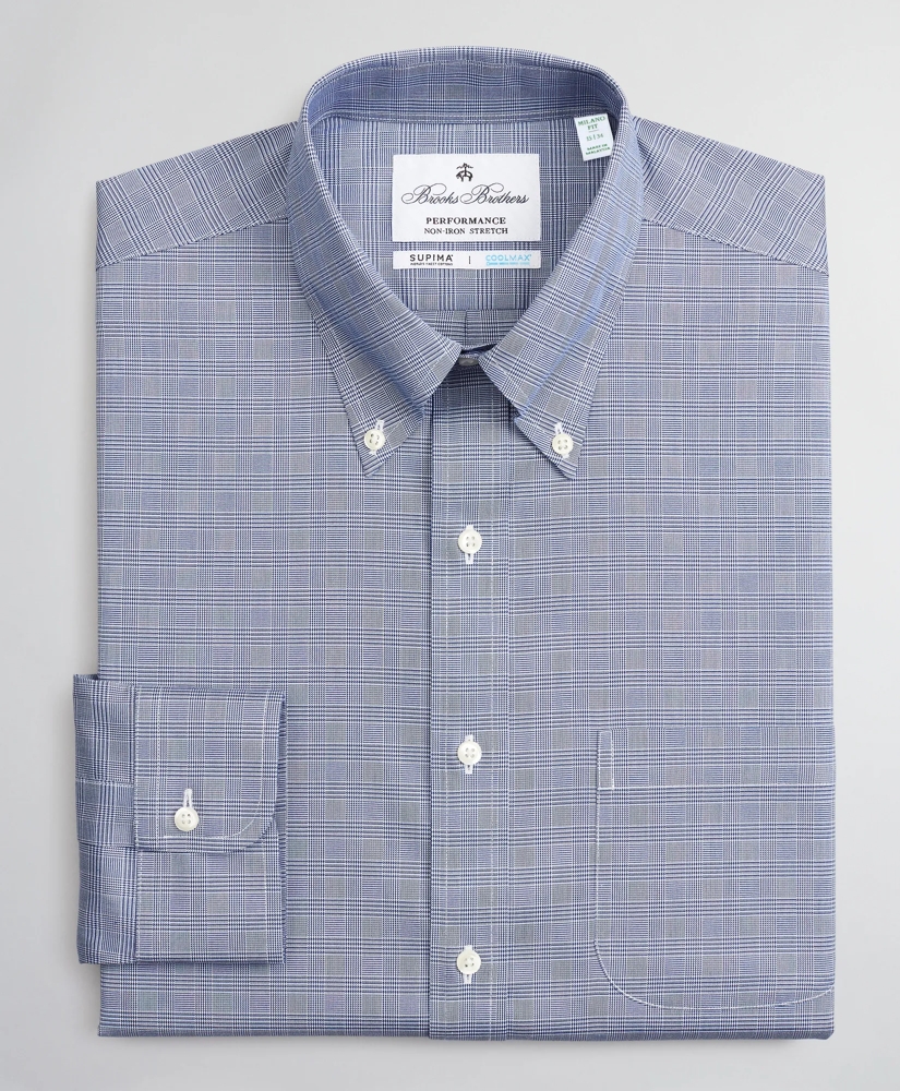 Milano Slim-Fit Dress Shirt, Performance Non-Iron with COOLMAX&reg;, Button-Down Collar Twill Check, image 4