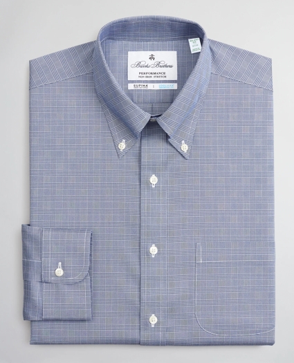 Milano Slim-Fit Dress Shirt, Performance Non-Iron with COOLMAX&reg;, Button-Down Collar Twill Check, image 4
