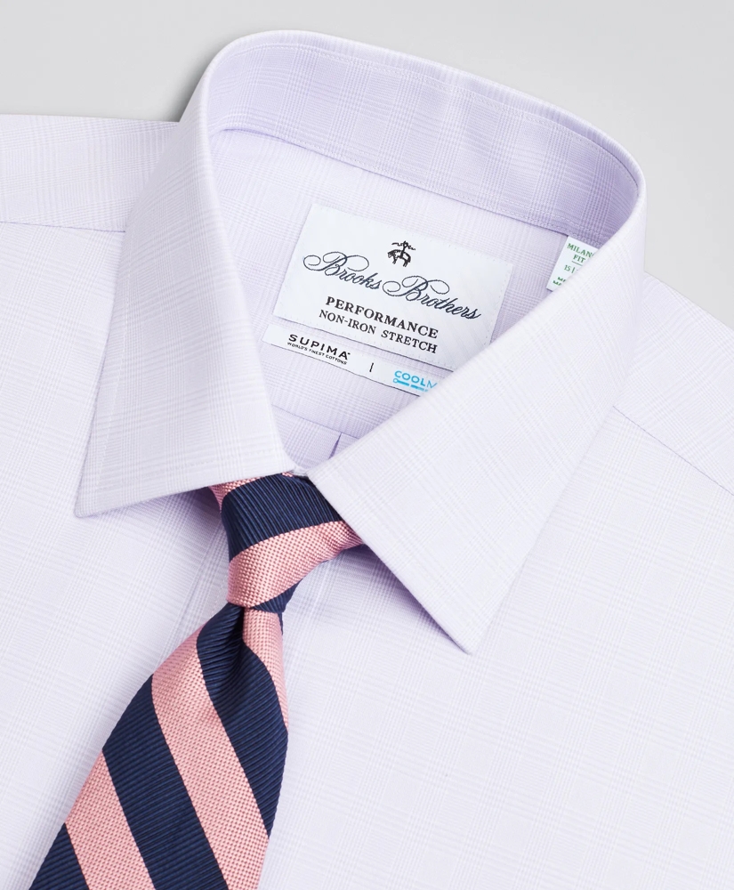 Milano Slim-Fit Dress Shirt, Performance Non-Iron with COOLMAX&reg;, Ainsley Collar Twill Check, image 2