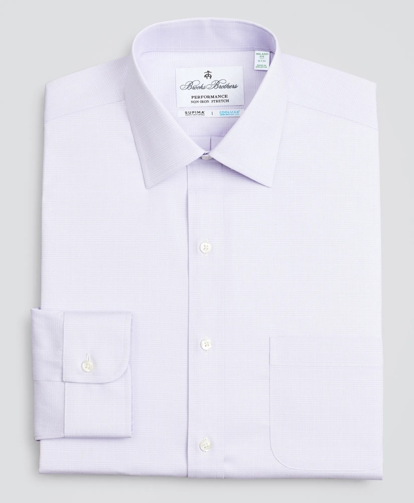 Milano Slim-Fit Dress Shirt, Performance Non-Iron with COOLMAX&reg;, Ainsley Collar Twill Check, image 4