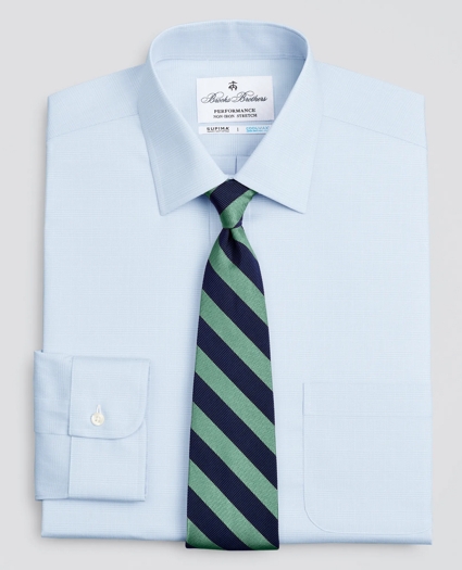 Milano Slim-Fit Dress Shirt, Performance Non-Iron with COOLMAX®, Ainsley Collar Twill Check, image 1