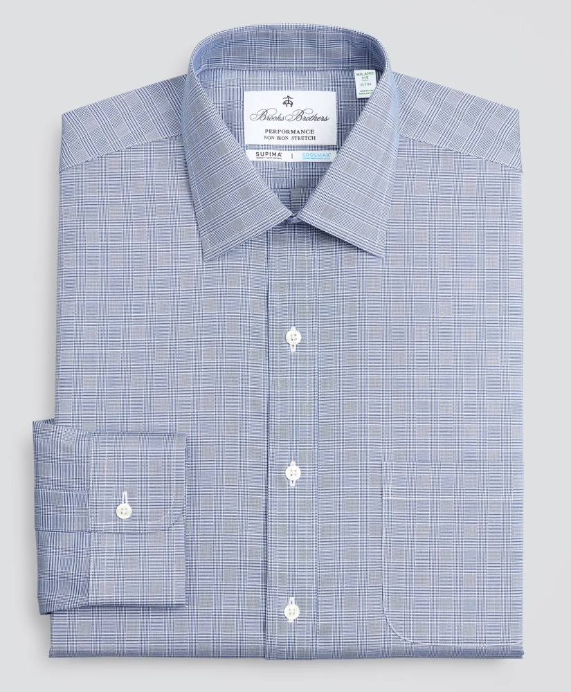Milano Slim-Fit Dress Shirt, Performance Non-Iron with COOLMAX®, Ainsley Collar Twill Check, image 4