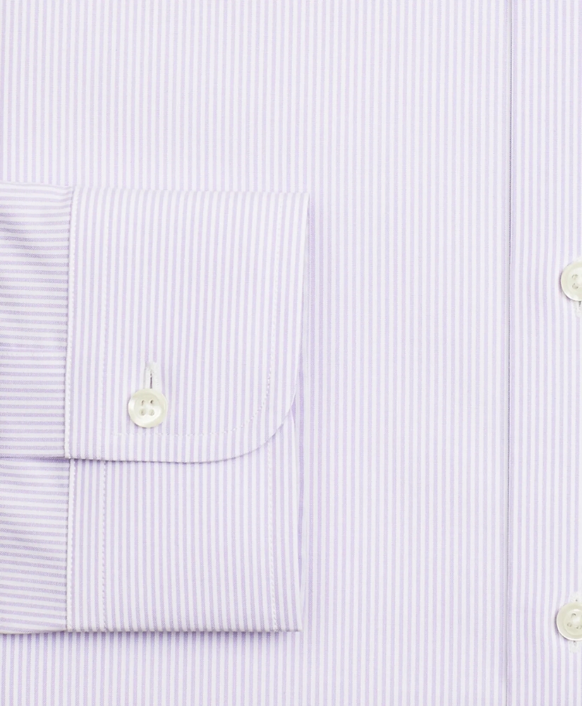 Stretch Milano Slim-Fit Dress Shirt, Non-Iron Poplin Button-Down Collar Fine Stripe, image 3