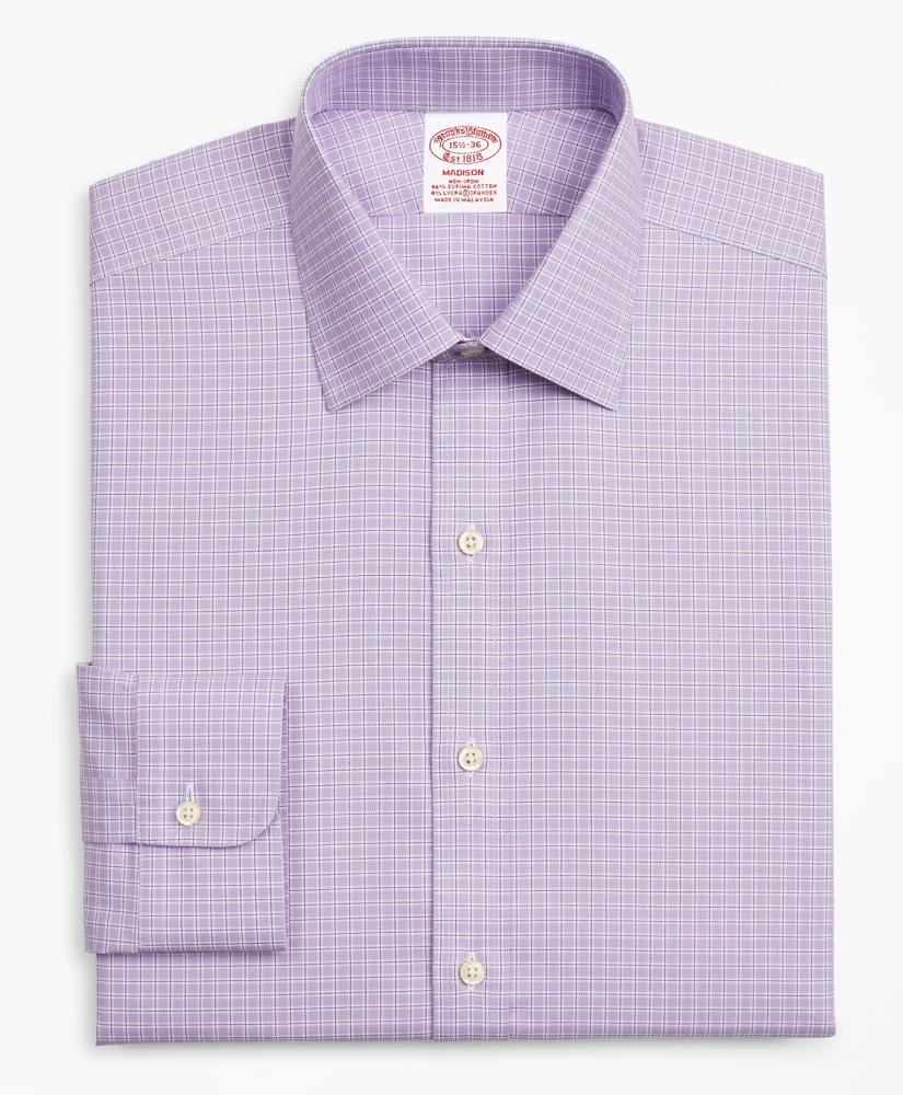 Stretch Madison Relaxed-Fit Dress Shirt, Non-Iron Royal Oxford Ainsley Collar Check, image 4