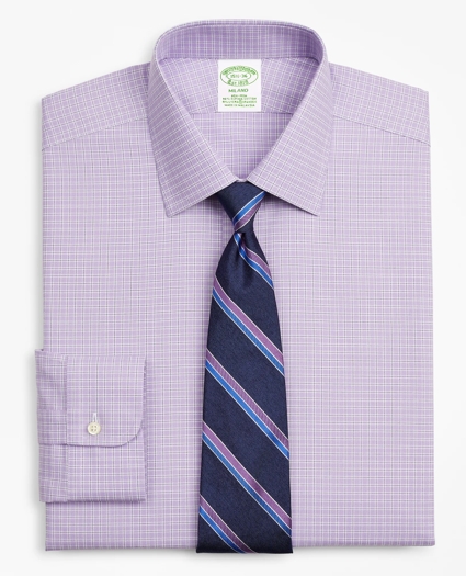 Stretch Milano Slim-Fit Dress Shirt, Non-Iron Royal Oxford Ainsley Collar Check, image 1