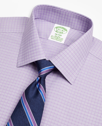 Stretch Milano Slim-Fit Dress Shirt, Non-Iron Royal Oxford Ainsley Collar Check, image 2