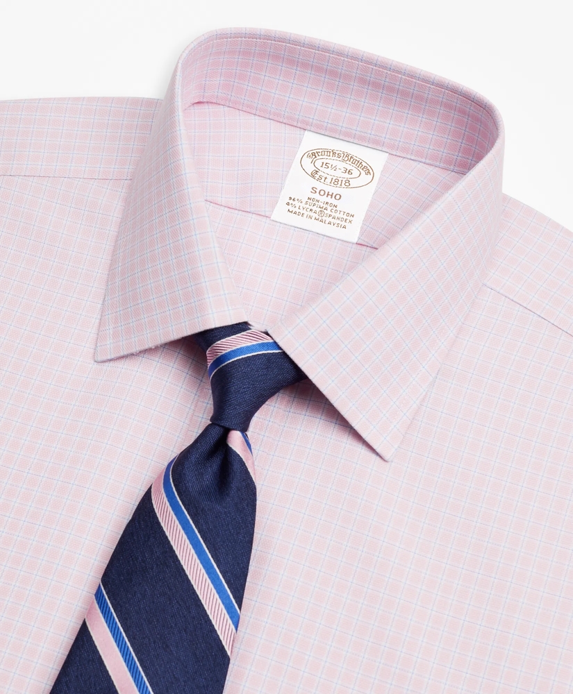Stretch Soho Extra-Slim-Fit Dress Shirt, Non-Iron Royal Oxford Ainsley Collar Check, image 2