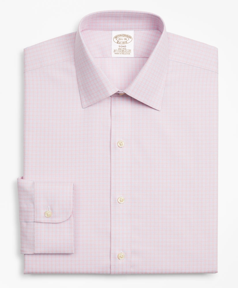 Stretch Soho Extra-Slim-Fit Dress Shirt, Non-Iron Royal Oxford Ainsley Collar Check, image 4