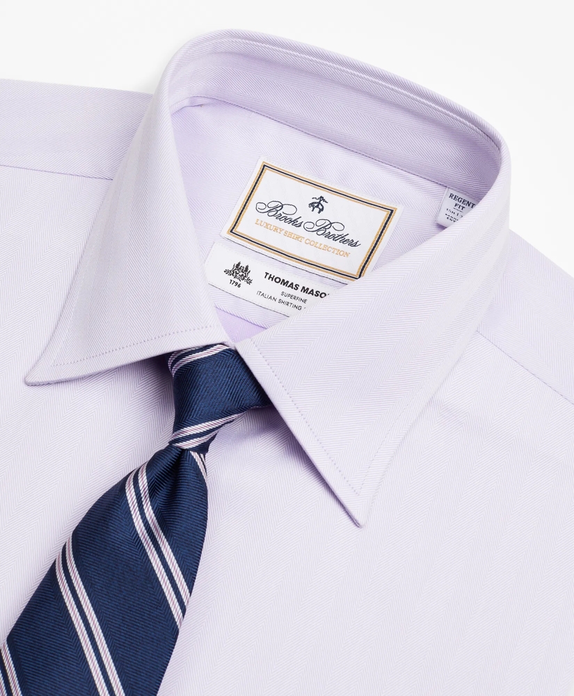 Luxury Collection Regent Regular-Fit Dress Shirt, Franklin Spread Collar Herringbone, image 2