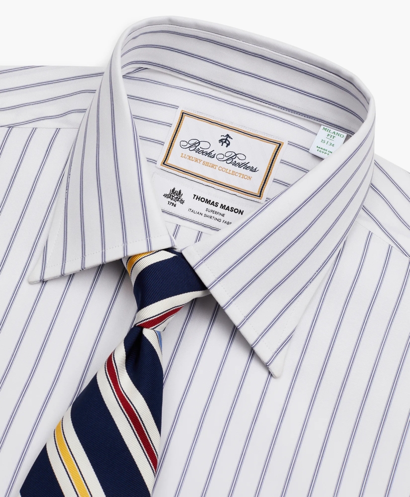 Luxury Collection Milano Slim-Fit Dress Shirt, Franklin Spread Collar Micro-Outline Stripe, image 2