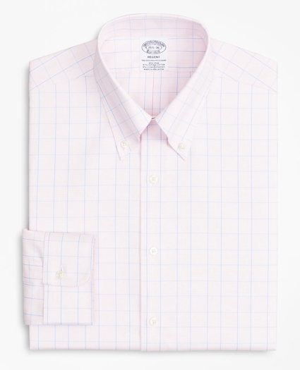 Stretch Regent Regular-Fit Dress Shirt, Non-Iron Pinpoint Button-Down Collar Glen Plaid, image 4