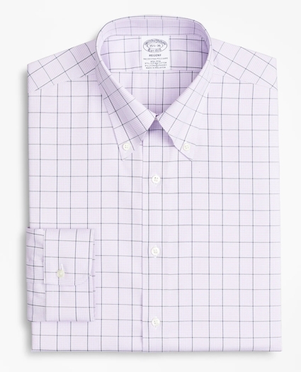 Stretch Regent Regular-Fit Dress Shirt, Non-Iron Pinpoint Button-Down Collar Glen Plaid, image 4