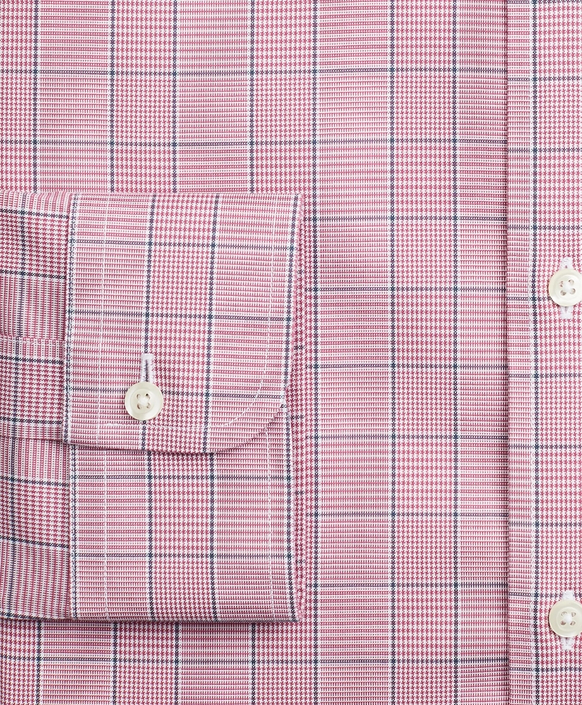 Stretch Regent Regular-Fit Dress Shirt, Non-Iron Pinpoint Button-Down Collar Glen Plaid, image 3