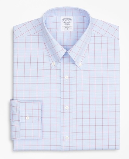 Stretch Regent Regular-Fit Dress Shirt, Non-Iron Pinpoint Button-Down Collar Glen Plaid, image 4
