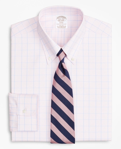 Stretch Soho Extra-Slim-Fit Dress Shirt, Non-Iron Pinpoint Button-Down Collar Glen Plaid, image 1