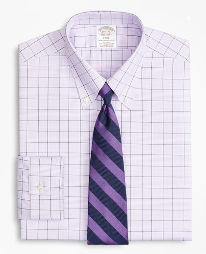 Stretch Soho Extra-Slim-Fit Dress Shirt, Non-Iron Pinpoint Button-Down Collar Glen Plaid, image 1