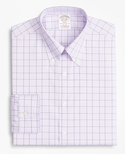 Stretch Soho Extra-Slim-Fit Dress Shirt, Non-Iron Pinpoint Button-Down Collar Glen Plaid, image 4