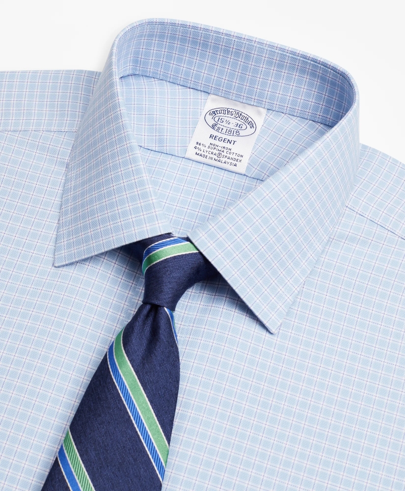 Stretch Regent Regular-Fit Dress Shirt, Non-Iron Royal Oxford Ainsley Collar Check, image 2