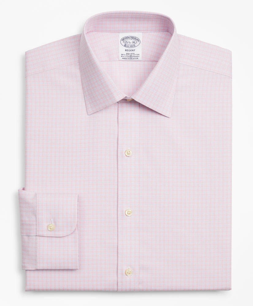Stretch Regent Regular-Fit Dress Shirt, Non-Iron Royal Oxford Ainsley Collar Check, image 4