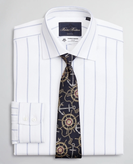 Luxury Collection Milano Slim-Fit Dress Shirt, Franklin Spread Collar Pinstripe, image 1