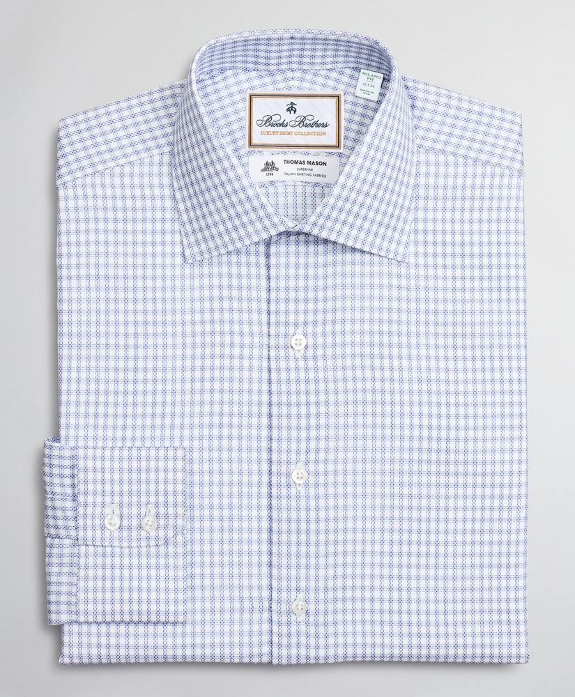 Luxury Collection Milano Slim-Fit Dress Shirt, Franklin Spread Collar Textured Check, image 4