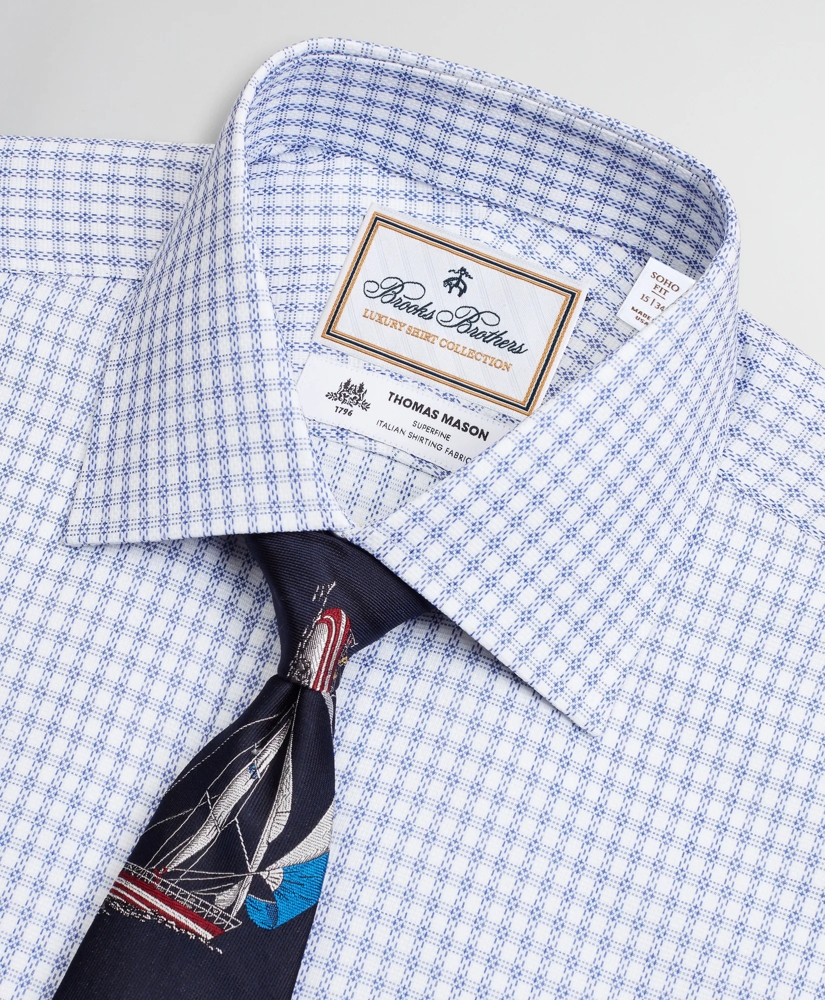 Luxury Collection Soho Extra-Slim-Fit Dress Shirt, Franklin Spread Collar Textured Check, image 2