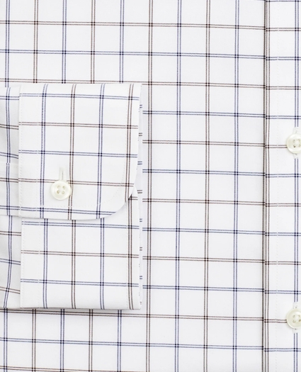 Stretch Milano Slim-Fit Dress Shirt, Non-Iron Poplin Button-Down Collar Double-Grid Check, image 3