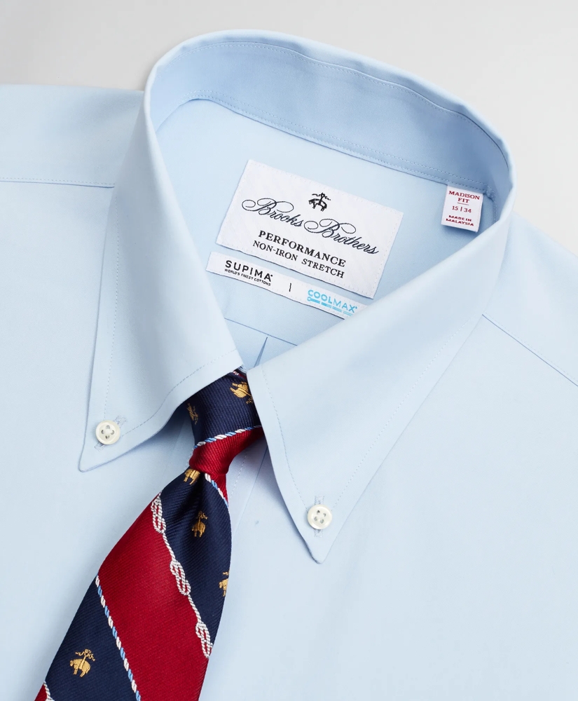 Madison Relaxed-Fit Dress Shirt, Performance Non-Iron with COOLMAX®, Button-Down Collar Twill, image 2