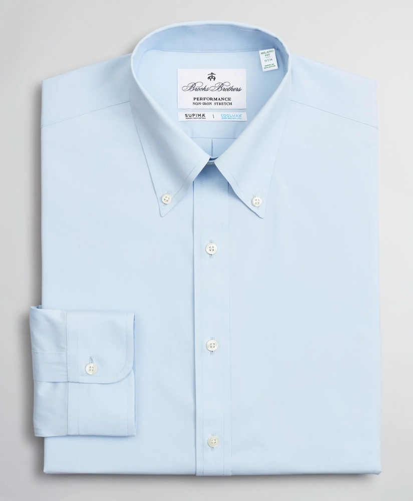 Milano Slim Fit Dress Shirt, Performance Non-Iron with COOLMAX®, Button-Down Collar Twill, image 4