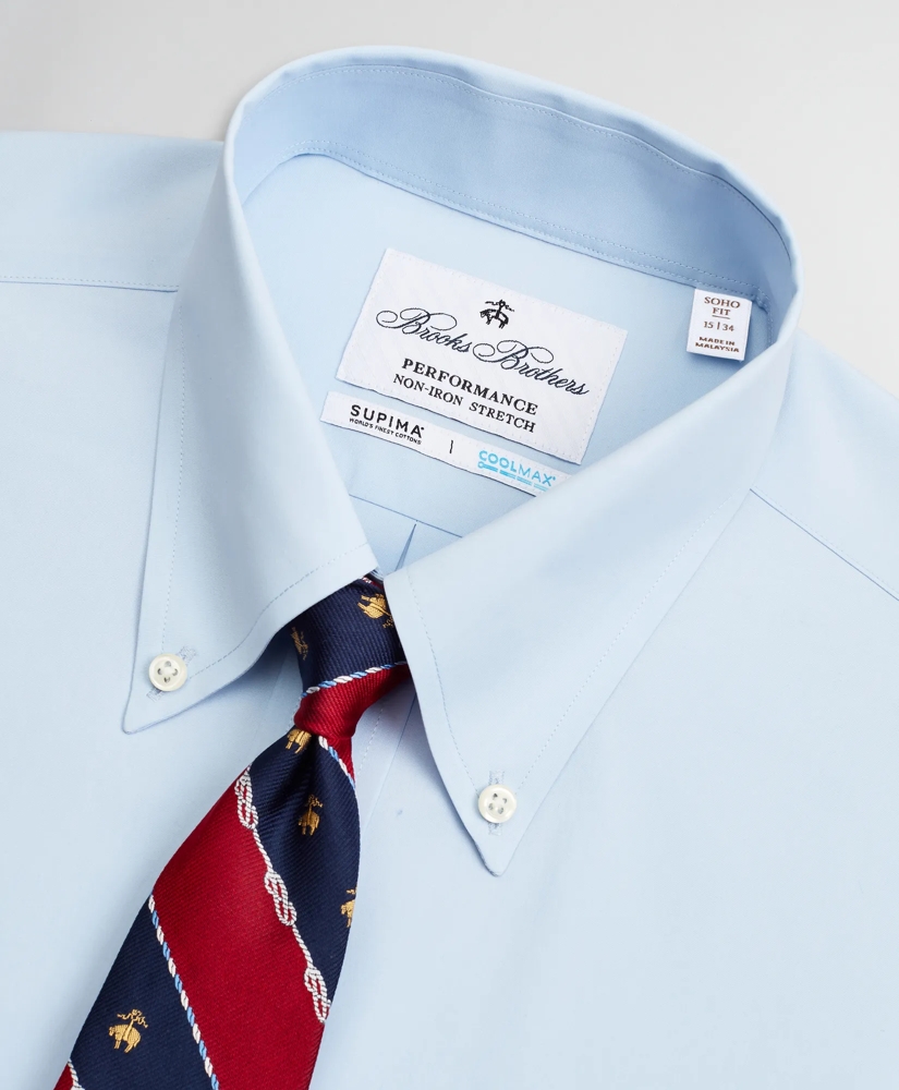Soho Extra-Slim Fit Dress Shirt, Performance Non-Iron with COOLMAX®, Button-Down Collar Twill, image 2