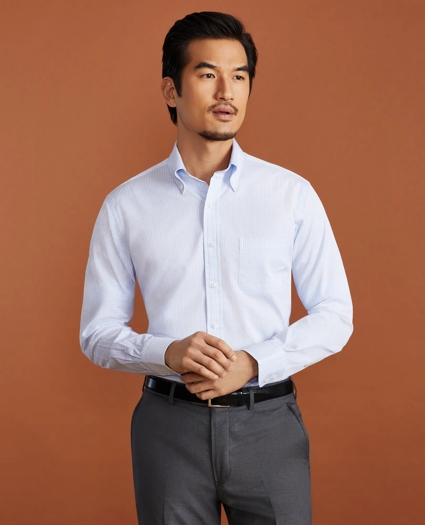 Golden Fleece® Regent Regular-Fit Dress Shirt, Button-Down Collar Windowpane Jacquard, image 1