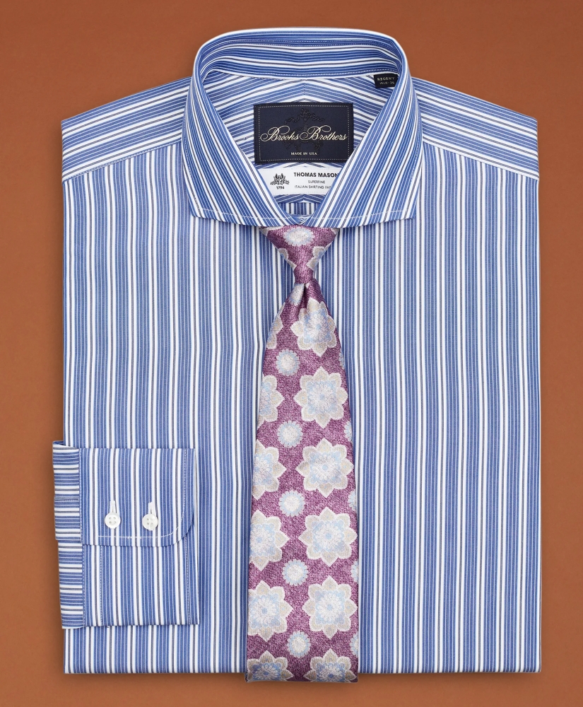 Golden Fleece® Regent Regular-Fit Dress Shirt, Londoner Collar Blue Multi-Stripe Poplin, image 3