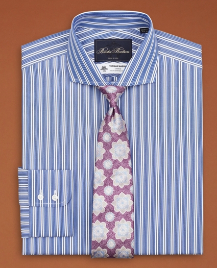 Golden Fleece® Regent Regular-Fit Dress Shirt, Londoner Collar Blue Multi-Stripe Poplin, image 3