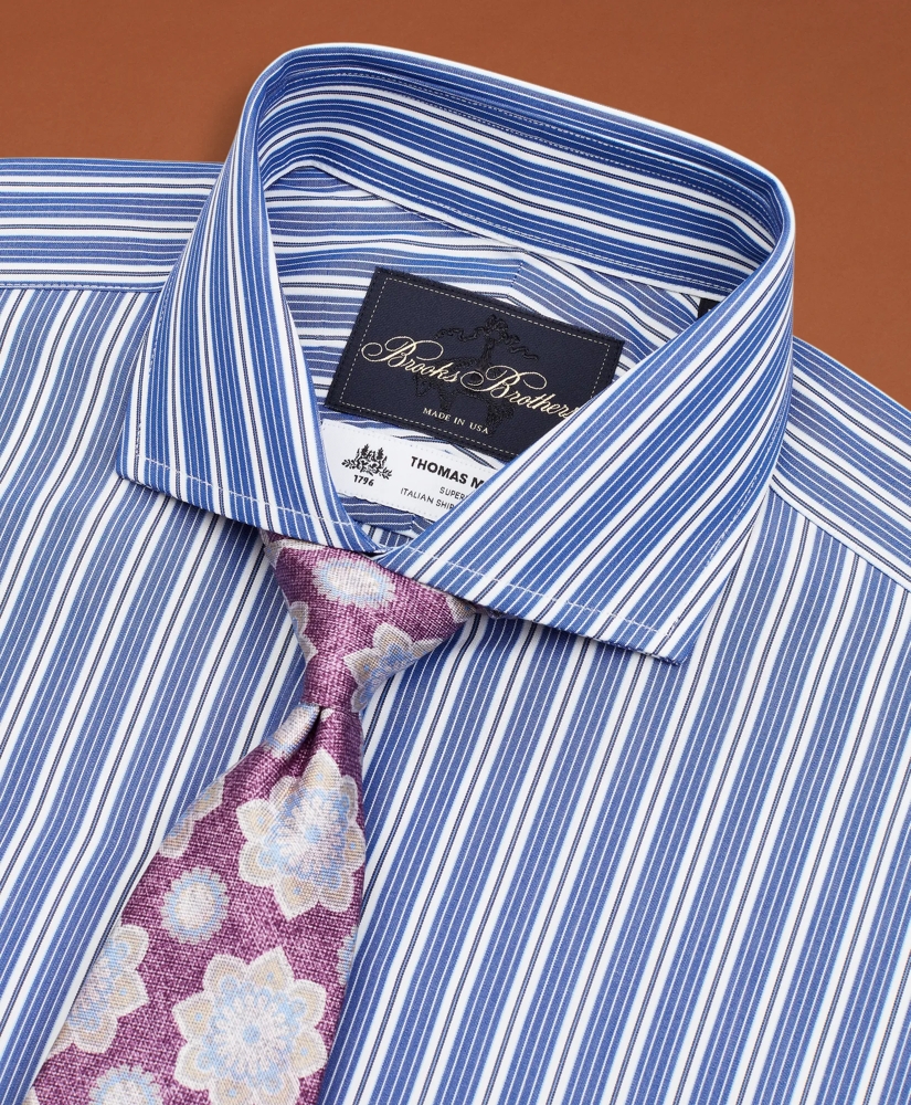 Golden Fleece® Regent Regular-Fit Dress Shirt, Londoner Collar Blue Multi-Stripe Poplin, image 4