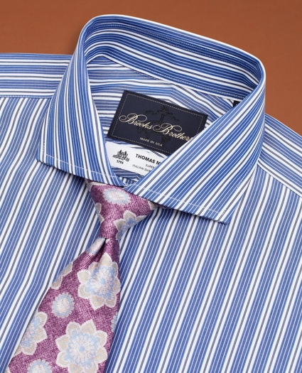Golden Fleece® Regent Regular-Fit Dress Shirt, Londoner Collar Blue Multi-Stripe Poplin, image 4