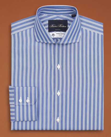 Golden Fleece® Regent Regular-Fit Dress Shirt, Londoner Collar Blue Multi-Stripe Poplin, image 6