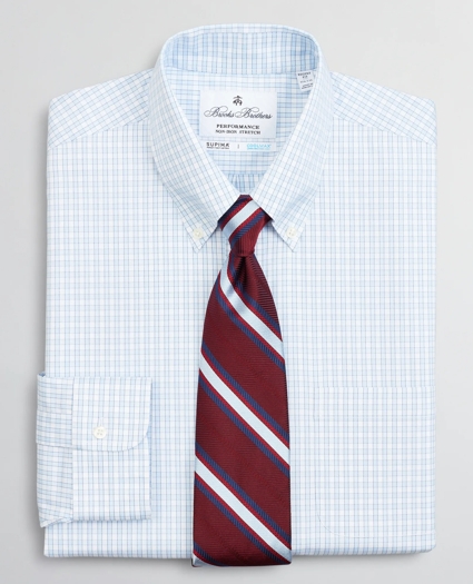 Regent Regular-Fit Dress Shirt, Performance Non-Iron with COOLMAX®, Button-Down Collar Twill Check, image 1