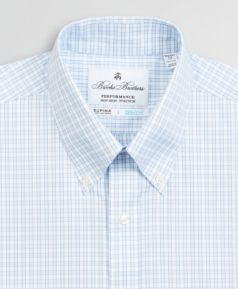 Regent Regular-Fit Dress Shirt, Performance Non-Iron with COOLMAX®, Button-Down Collar Twill Check, image 2