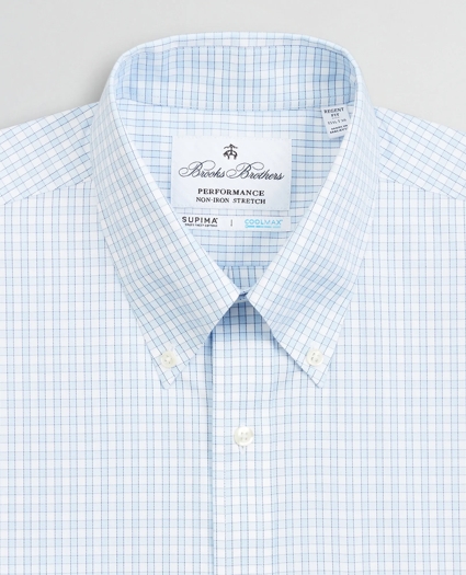 Regent Regular-Fit Dress Shirt, Performance Non-Iron with COOLMAX®, Button-Down Collar Twill Check, image 2