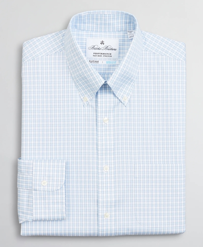 Regent Regular-Fit Dress Shirt, Performance Non-Iron with COOLMAX®, Button-Down Collar Twill Check, image 4