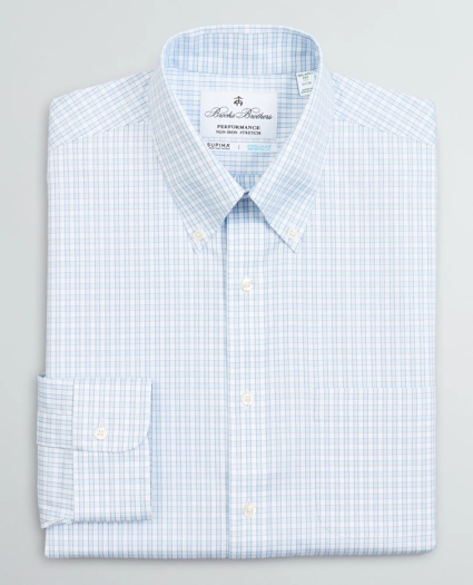 Milano Slim Fit Dress Shirt, Performance Non-Iron with COOLMAX®, Button-Down Collar Twill Check, image 2