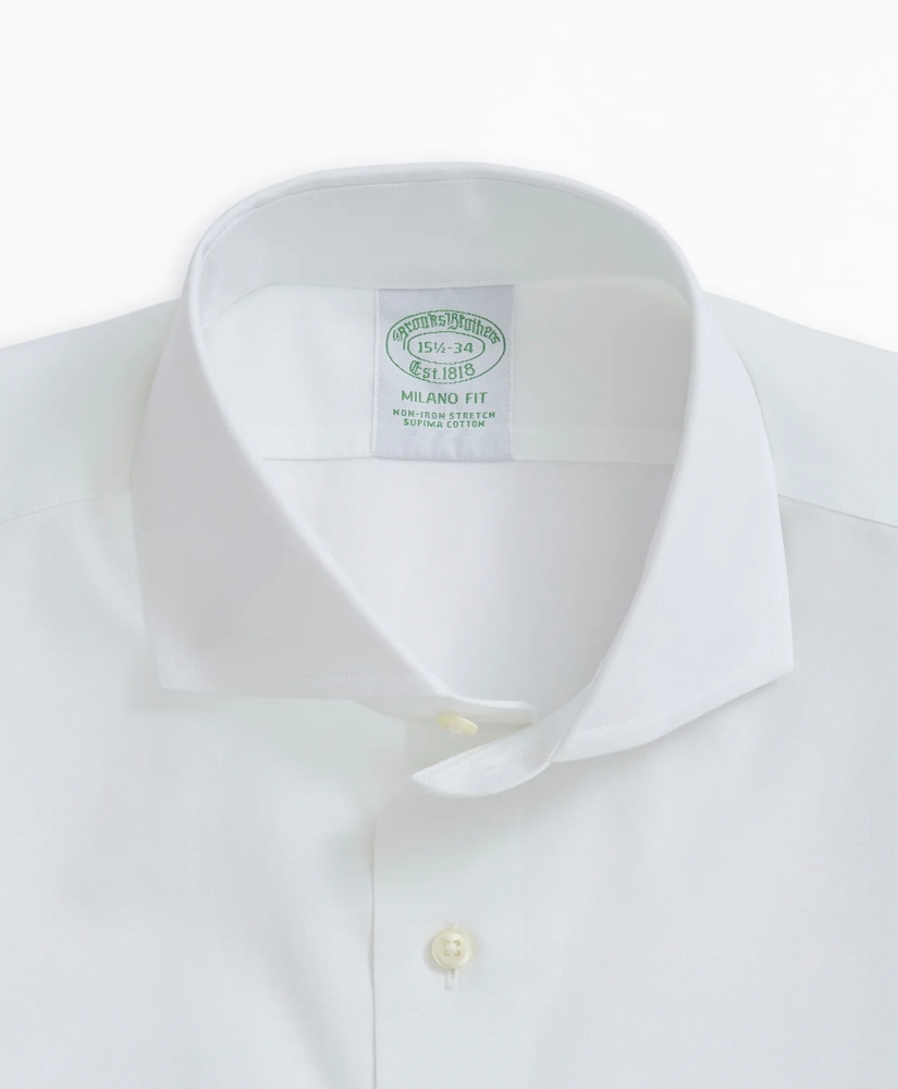 Milano Slim-Fit Dress Shirt, Non-Iron Pinpoint English Collar, image 2