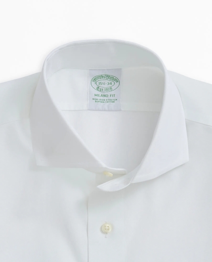 Milano Slim-Fit Dress Shirt, Non-Iron Pinpoint English Collar, image 2