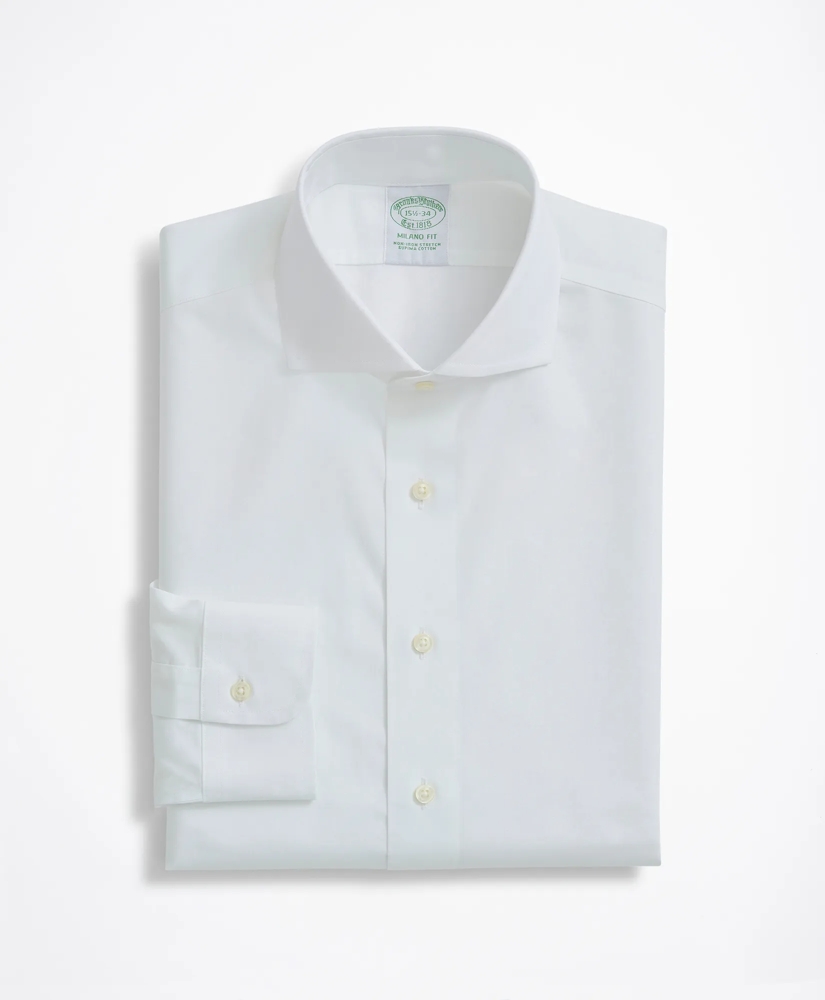 Milano Slim-Fit Dress Shirt, Non-Iron Pinpoint English Collar, image 4
