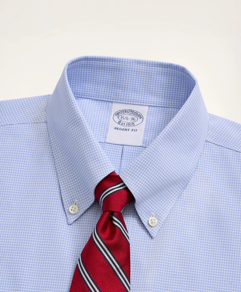 Stretch Regent Regular-Fit Dress Shirt, Non-Iron Poplin Button-Down Collar Micro-Check, image 3