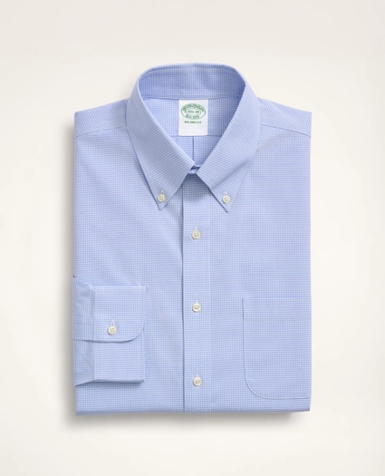 Stretch Milano Slim-Fit Dress Shirt, Non-Iron Poplin Button-Down Collar Micro-Check, image 1