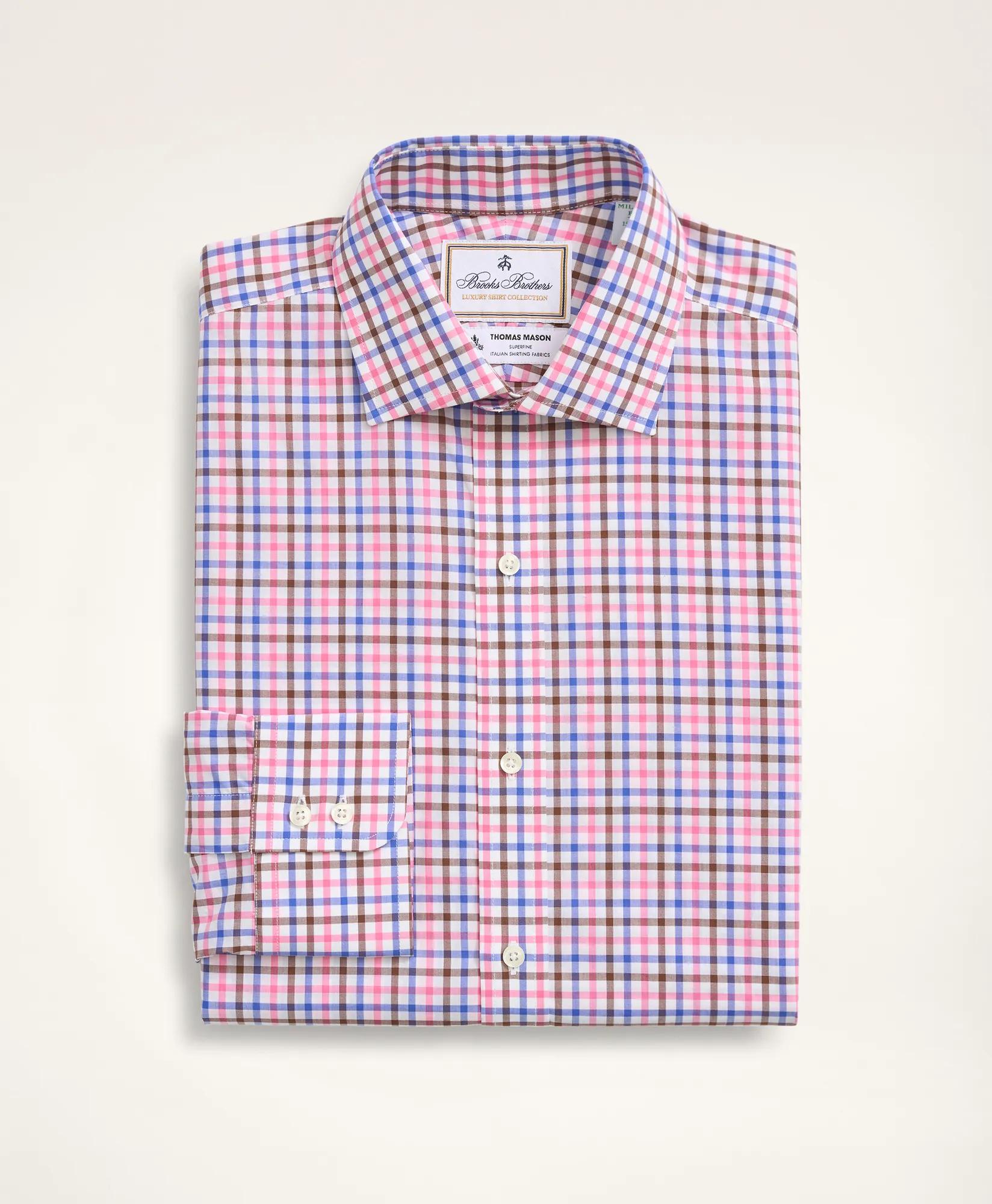 Brooks Brothers x Thomas Mason&reg; Milano Slim-Fit Dress Shirt, Poplin English Collar Multi-Windowpane, image 1